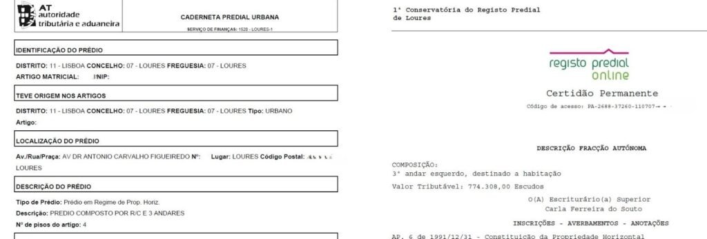 Caderneta Predial vs. Certidão Permanente