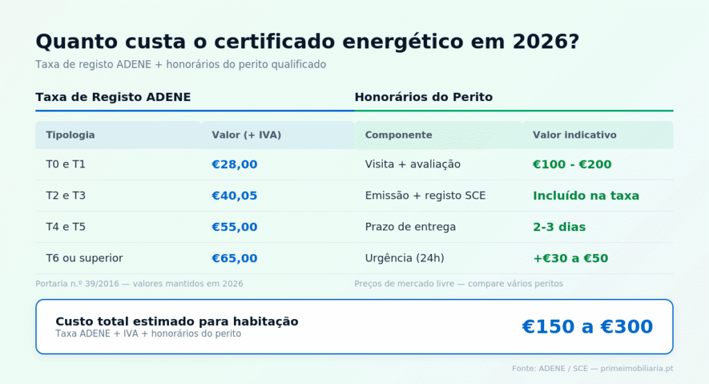 Quanto custa o Certificado Energético